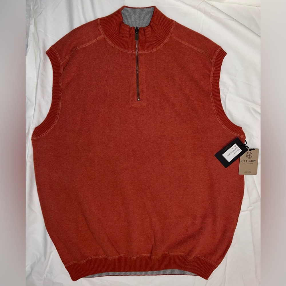 NEW F/X Fusion 1/4 Zip Sweater Vest  Men's Size XL REVERSIBLE